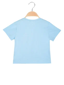 Smile Yes T-shirt cropped da bambina con cuore di strass