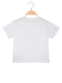 Smile Yes T-shirt da bambina con stampa fiocco e strass