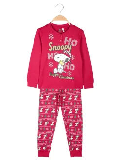 Snoopy Pigiama natalizio da bambina in cotone interlock