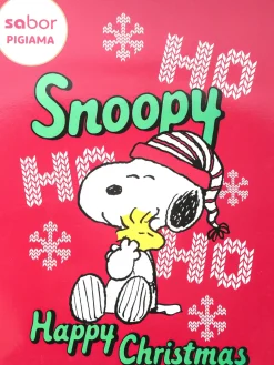 Snoopy Pigiama natalizio da bambina in cotone interlock