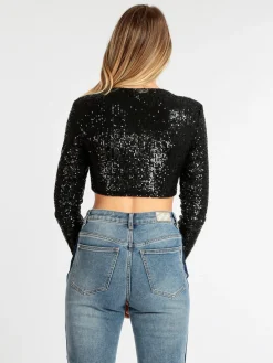 Sofy'S Chic Maglia cropped con paillettes