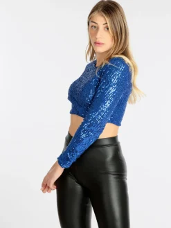 Sofy'S Chic Maglia cropped con paillettes