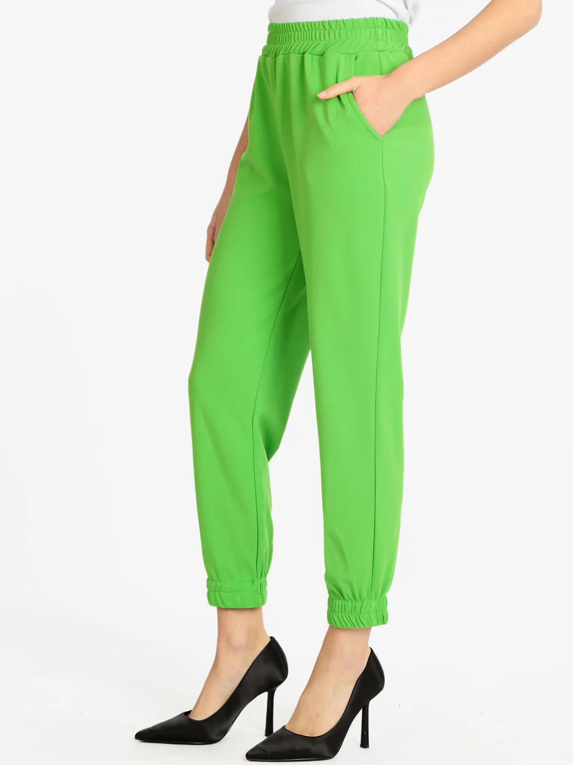 Sofy'S Chic Pantaloni morbidi donna con polsino