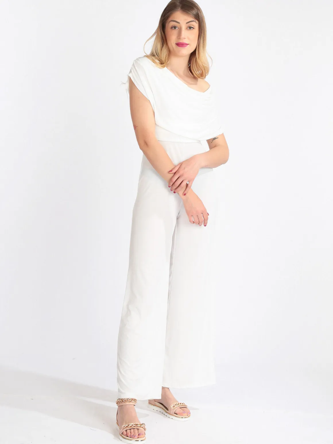 Sofy'S Chic Tuta jumpsuite a maniche corte