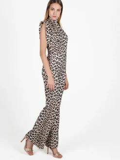 Sofy'S Chic Tuta jumpsuite maculata a maniche corte