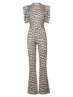 Sofy'S Chic Tuta jumpsuite maculata a maniche corte