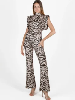 Sofy'S Chic Tuta jumpsuite maculata a maniche corte