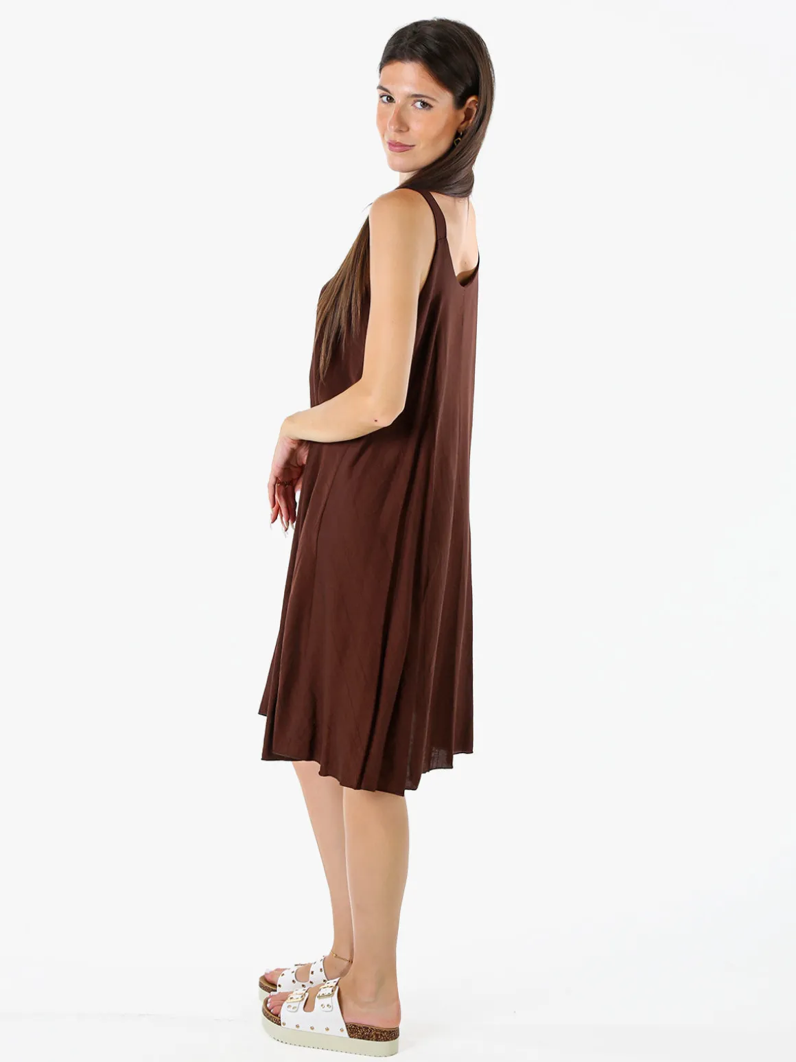 Solada Abito corto da donna oversize a spalla stretta - moro