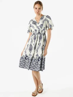 Solada Abito donna a maniche corte con scollo V - blu scuro
