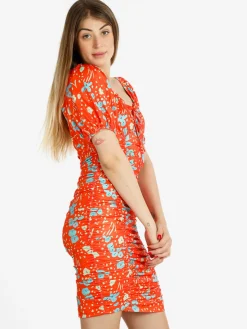 Solada Abito donna a tubino drappeggiato multicolor