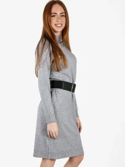 Solada Abito donna in maglia accollato - grigio