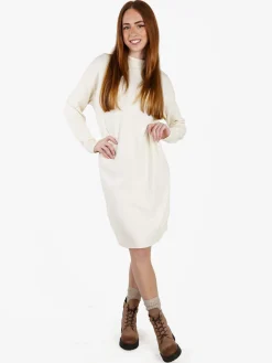 Solada Abito donna in maglia accollato - panna