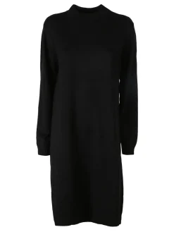 Solada Abito donna lungo in maglia tinta unita - nero