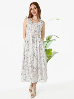 Solada Abito donna smanicato con coulisse in vita - marrone
