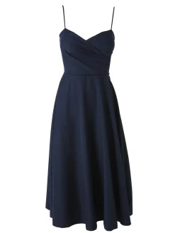 Solada Abito donna svasato con spalline sottili e coppe imbottite - blu scuro