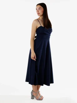 Solada Abito donna svasato con spalline sottili e coppe imbottite - blu scuro