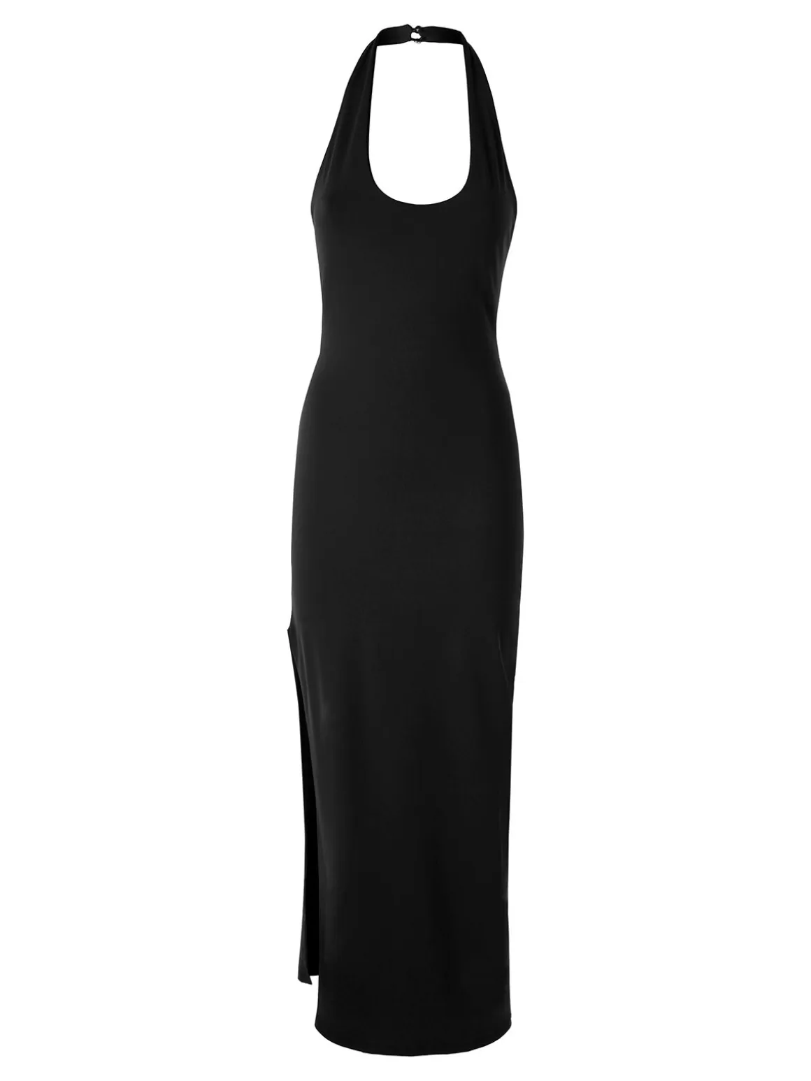 Solada Abito elegante da donna con spalle scoperte e spacco laterale - nero