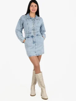 Solada Abito in jeans a maniche lunghe con bottoni