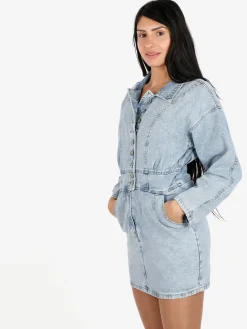 Solada Abito in jeans a maniche lunghe con bottoni