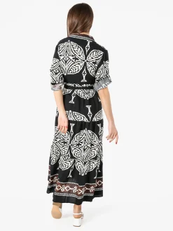 Solada Abito lungo da donna a camicia con stampe - nero