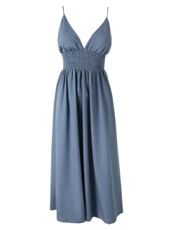 Solada Abito lungo da donna con spalline sottili e coppe imbottite - blu