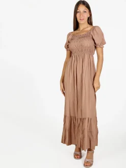 Solada Abito lungo da donna in cotone a maniche corte