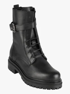Solada Anfibi donna in pelle con lacci e zip