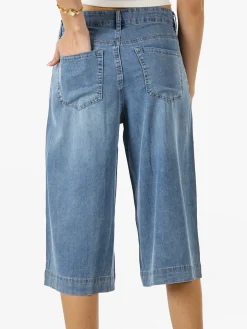 Solada Bermuda da donna in jeans a gamba larga - jeans