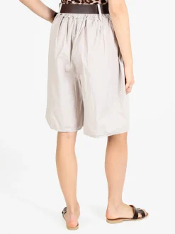 Solada Bermuda donna a gamba larga in cotone con cintura