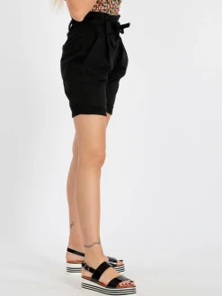 Solada Bermuda donna in cotone vita alta