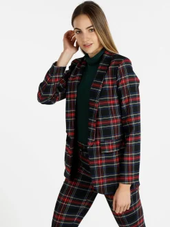 Solada Blazer da donna aperto scozzese