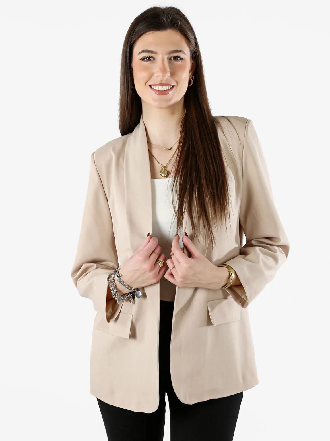 Solada Blazer donna aperto - beige