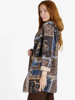 Solada Blazer donna aperto con stampe - blu