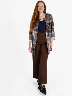 Solada Blazer donna aperto con stampe - blu