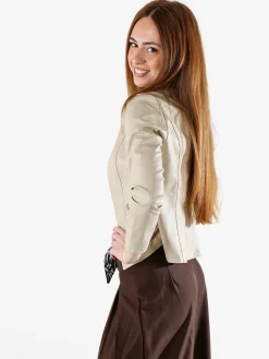 Solada Blazer donna aperto in ecopelle - beige