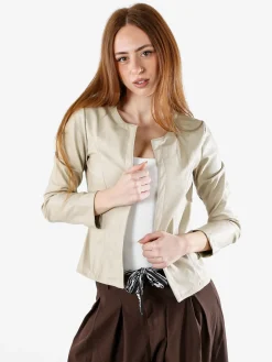 Solada Blazer donna aperto in ecopelle - beige