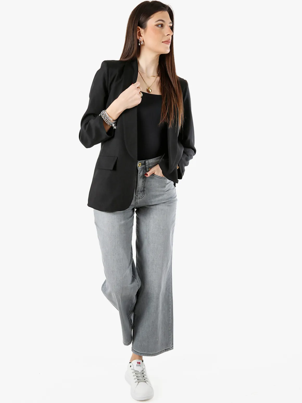 Solada Blazer donna aperto - nero