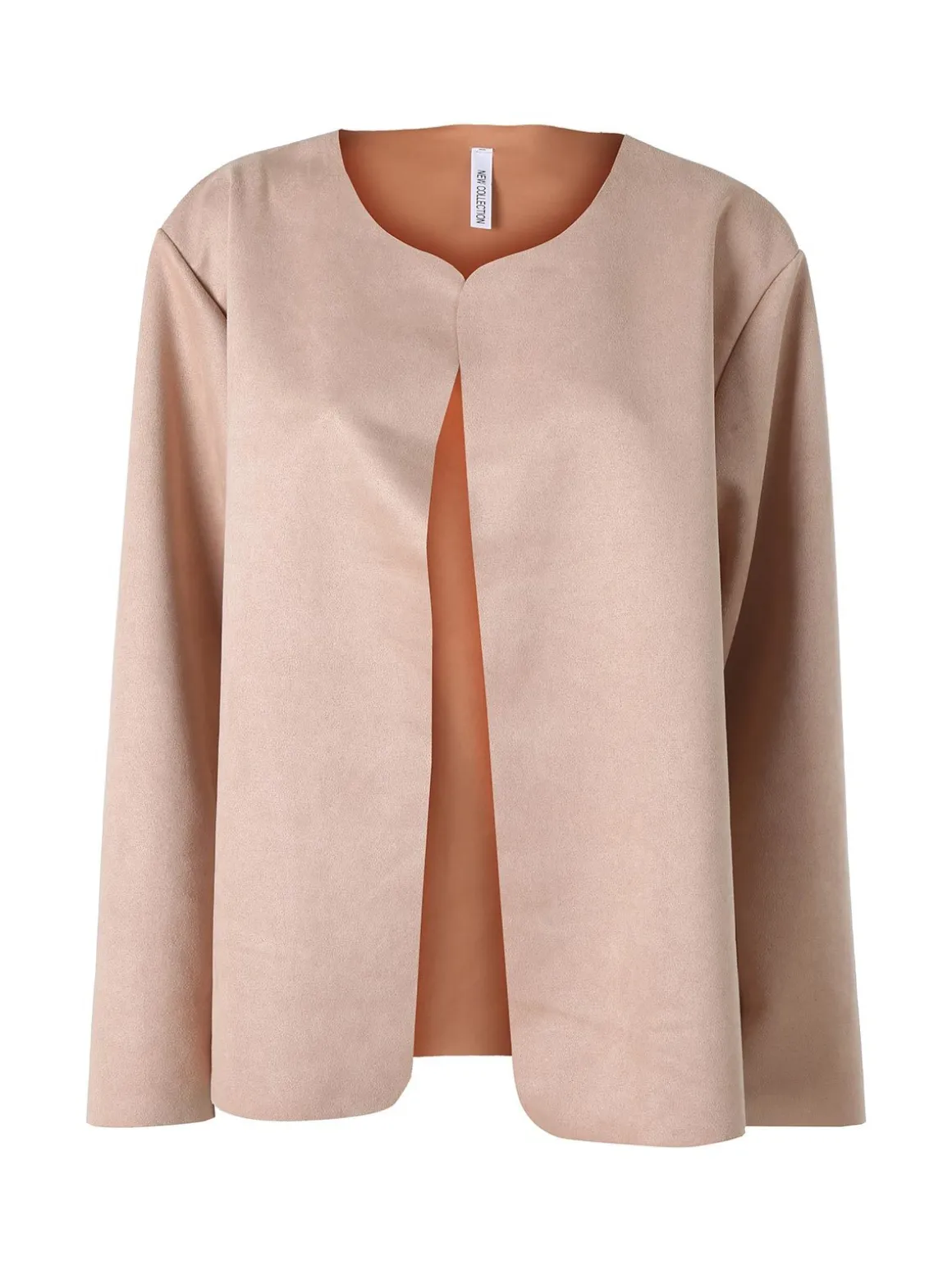 Solada Blazer donna aperto oversize in tessuto soft scamosciato - rosa