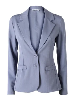 Solada Blazer donna con bottoni e stampa texture - grigio scuro