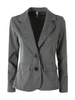 Solada Blazer donna con bottoni e stampa texture - grigio scuro