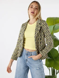 Solada Blazer donna con stampe geometriche - grigio