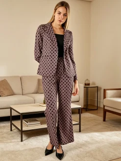 Solada Blazer donna con stampe geometriche - nero