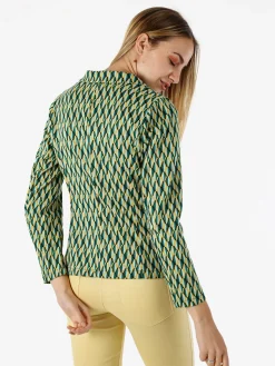 Solada Blazer donna con stampe geometriche - verde