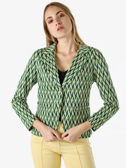 Solada Blazer donna con stampe geometriche - verde