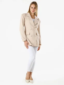 Solada Blazer donna elegante a doppiopetto - beige