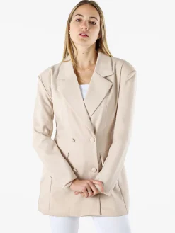 Solada Blazer donna elegante a doppiopetto - beige