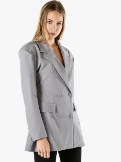 Solada Blazer donna elegante a doppiopetto - grigio