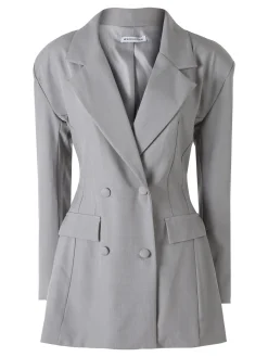 Solada Blazer donna elegante a doppiopetto - grigio