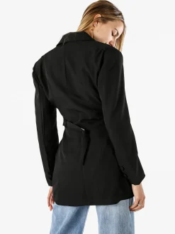 Solada Blazer donna elegante a doppiopetto - nero