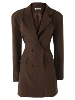 Solada Blazer donna elegante a doppiopetto - moro